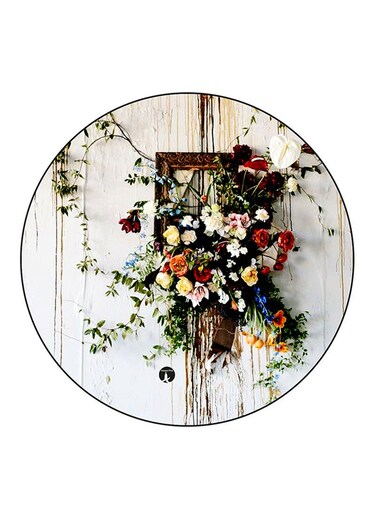 Flowers Printed Fridge Magnet Round Multicolour