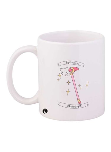 Anime Coreceptor Sakura Printed Mug White Pink Yellow Standard Size