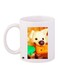 Cartoon Printed Coffee Mug White/Orange/Green 11ounce