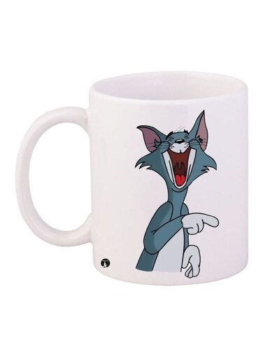 Tom Printed Coffee Mug White/Grey/Red 11ounce