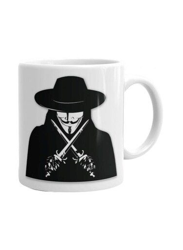 Unicorn Printed Ceramic Mug White/Black