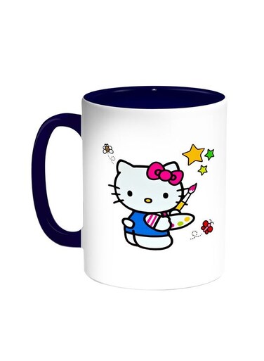 Hello Kitty Printed Coffee Mug Blue/White 11ounce