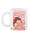 Cartoon Printed Coffee Mug White/Beige/Pink 11ounce