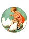 Vintage Art Printed Fridge Magnet Multicolour
