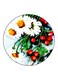 Flowers Printed Fridge Magnet Round Multicolour