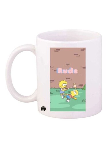 The Simpsons Printed Coffee Mug White/Brown/Green