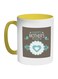 Happy Mother's Day Printed Coffee Mug Yellow/White/Grey 325ml