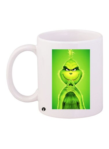 Cartoon Printed Coffee Mug White/Green