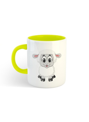 Eid Al-Adha Sheep Printed Mug White/Yellow