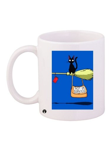 Not In Service Printed Coffee Mug White/Blue 11ounce