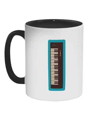 Musical Instrument - Piano Printed Coffee Mug White/Black/Blue 325ml