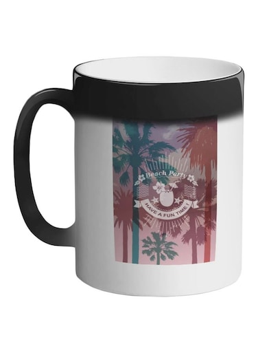 Beach Party Printed Colour Changing Coffee Mug Black 11ounce