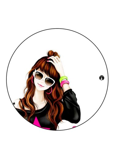 Girl Printed Fridge Magnet Multicolour