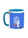 Keep Calm And Ask Questions Printed Coffee Mug Turquoise/White 11ounce
