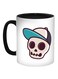 Skull With A Cap Printed Coffee Mug White/Black/Beige