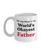 World's Okayest Father Printed Coffee Mug White/Black/Red
