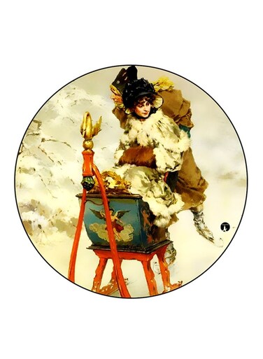Vintage Art Printed Fridge Magnet Multicolour