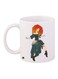 Girl Printed Coffee Mug White/Green/Orange 11ounce