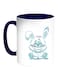 Rabbit Printed Coffee Mug White Blue 11 ounce