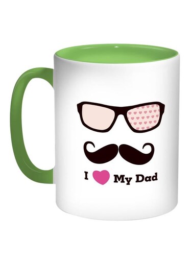 I Love My Dad Printed Coffee Mug Green/White