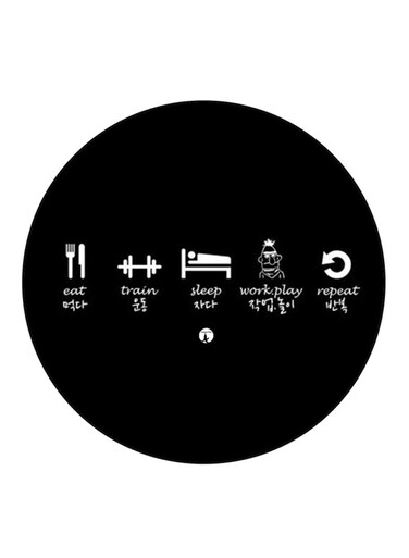 English Phrases Printed Fridge Magnet Black