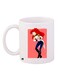 Cartoon Girl Printed Coffee Mug White/Pink/Blue 11ounce