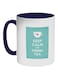 Keep Calm And Drink Tea Printed Coffee Mug Dark Blue/White/Green 325ml
