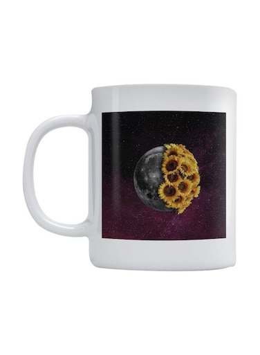 Moon Printed Mug White/Purple/Black