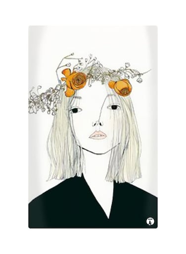 Printed Fridge Magnet Black/White/Yellow 8.5x0.4x5.5cm