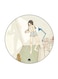 Girl Printed Fridge Magnet Round Multicolour