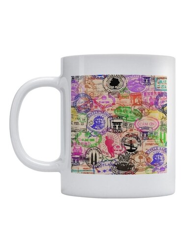 Seals Printed Mug White/Green/Purple