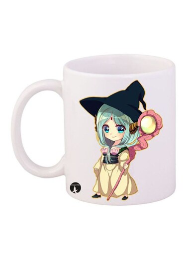 Labyrinth Of Magic Anime Printed Mug White/Pink/Black 12ounce