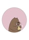 Bear Printed Fridge Magnet Pink/Brown/Beige 5.5 x 5.5cm