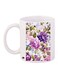 Floral Printed Ceramic Coffee Mug White/Pink/Green 11ounce