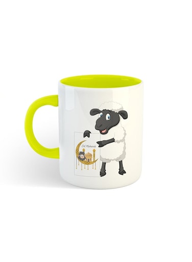 Eid Al-Adha Sheep Printed Mug White/Yellow