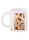 Flower Printed Coffee Mug White/Beige/Red 11ounce