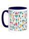 Desserts Fees Printed Coffee Mug White/Blue 11ounce