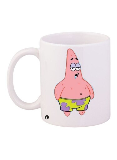 Patrick Star Printed Coffee Mug White/Pink/Green