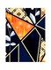 Themed Metallic Plate Black/Blue/Orange 20x15cm