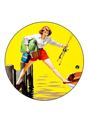 Vintage Art Printed Fridge Magnet Multicolour