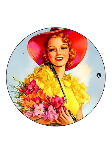 Vintage Art Printed Fridge Magnet Multicolour