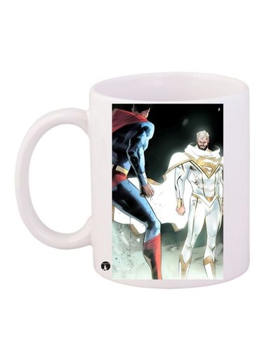 Superman Printed Coffee Mug White/Black/Blue 11ounce