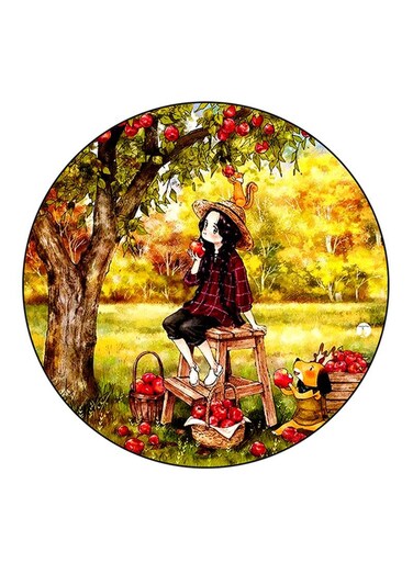 A Girl Printed Fridge Magnet Multicolour