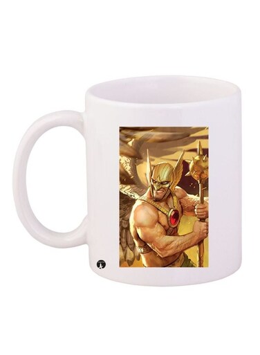 Cartoon Printed Coffee Mug White/Yellow/Red 11ounce
