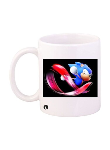 Sonic Video Game Printed Mug White/Black/Blue Standard Size