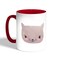 Happy Cat Printed Coffee Mug, Red 11 Ounce