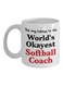 World's Okayest Softball Coach Printed Coffee Mug White/Black/Red 325ml