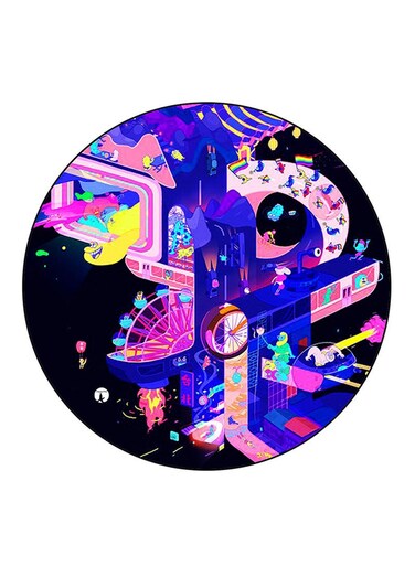 Random Things Printed Fridge Magnet Round Multicolour