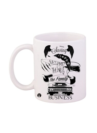 Supernatural Printed Mug White/Black 12ounce