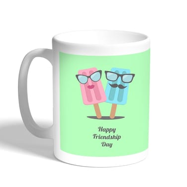 Happy Friendship Day Printed Coffee Mug, White 11 Ounce